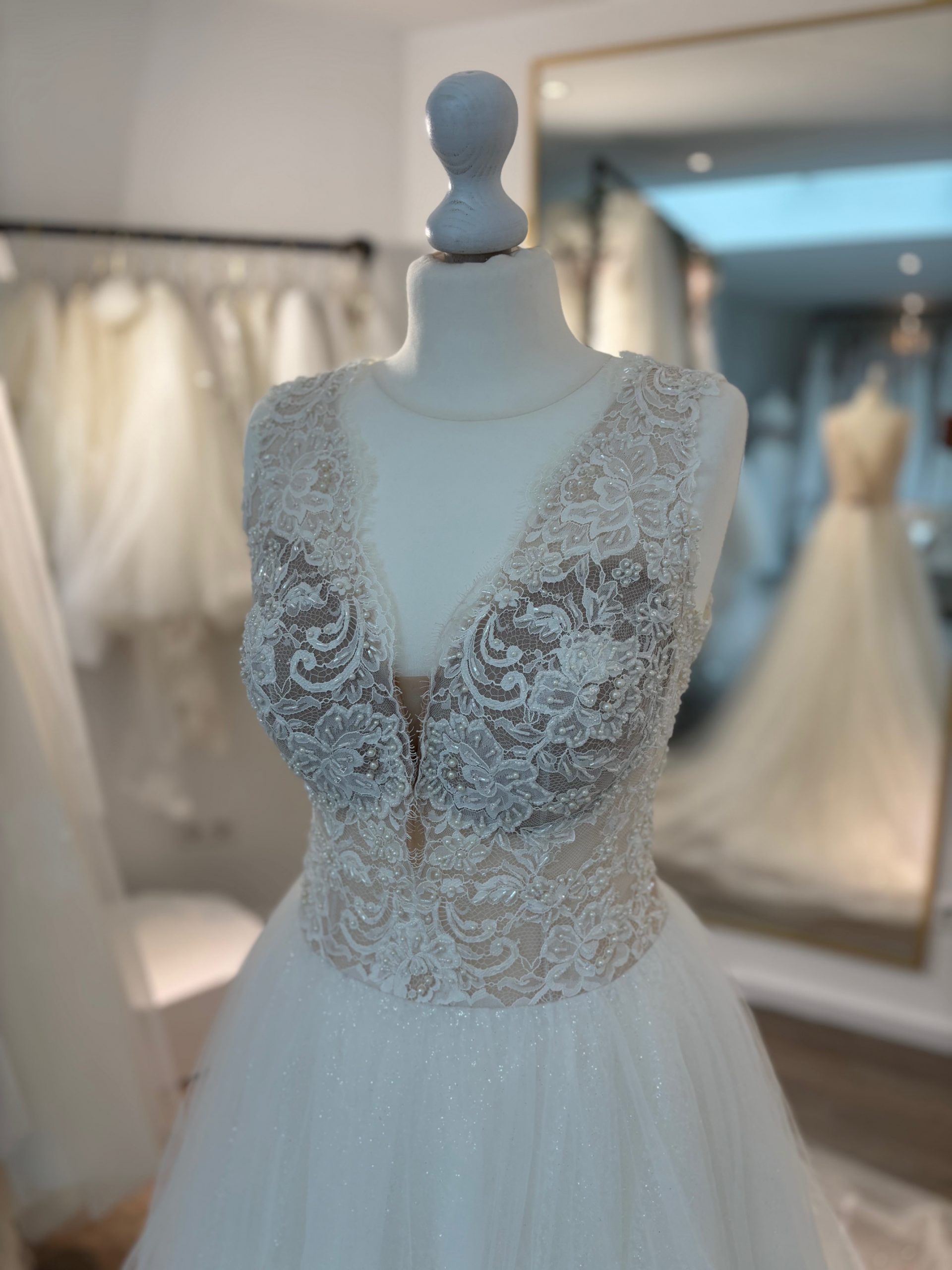 Brautkleid A-Linie – Größe 34/36 – A281 – Bild 3