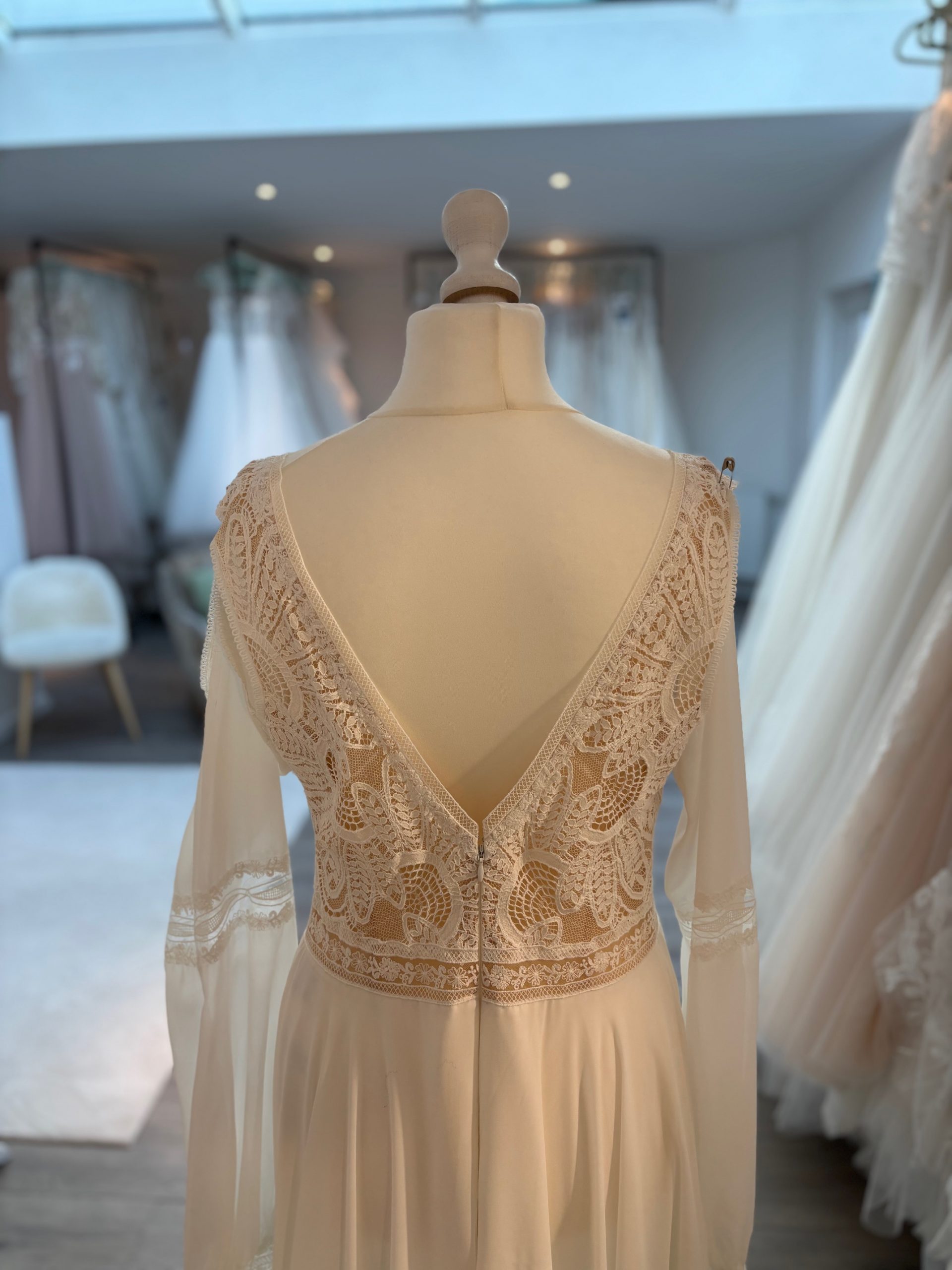 Brautkleid Boho/Vintage – Größe 44 – A310 – Bild 4