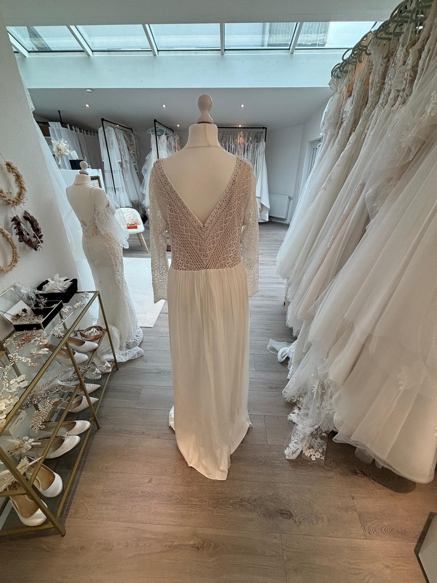 Brautkleid Boho/Vintage – Größe 46 – B70 – Bild 5